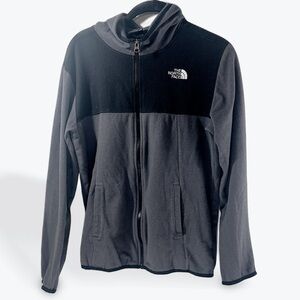 The North Face Two-Tone Black and Gray Fleece Jacket Boys XL Hooded